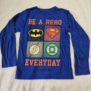 Justice League Boys T-shirt Size Medium "Be A HERO Everyday" Batman Superman